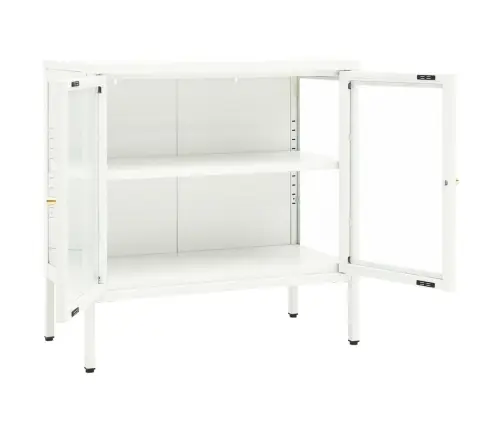 Kumode, Balta, 70X35X70 Cm, Tērauds Un Stikls Vidaxl Kumode, Balta, 70X35X70 Cm, Tērauds Un Stikls Vidaxl