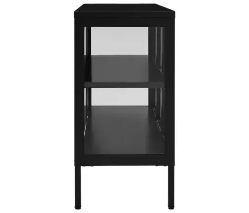 Kumode, Melna, 105X35X70 Cm, Tērauds Un Stikls Vidaxl