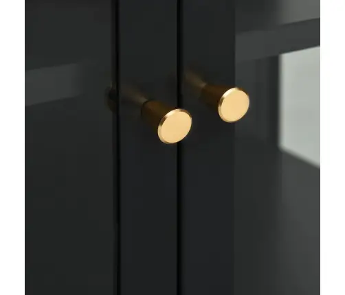 Kumode, Melna, 105X35X70 Cm, Tērauds Un Stikls Vidaxl