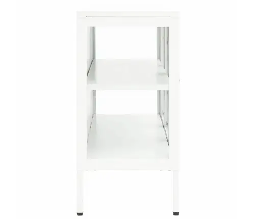 Kumode, Balta, 105X35X70 Cm, Tērauds Un Stikls Vidaxl