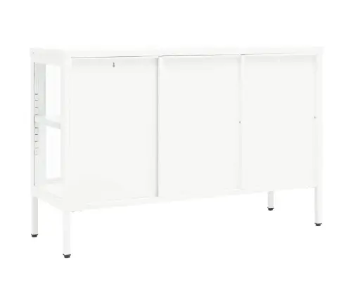 Kumode, Balta, 105X35X70 Cm, Tērauds Un Stikls Vidaxl