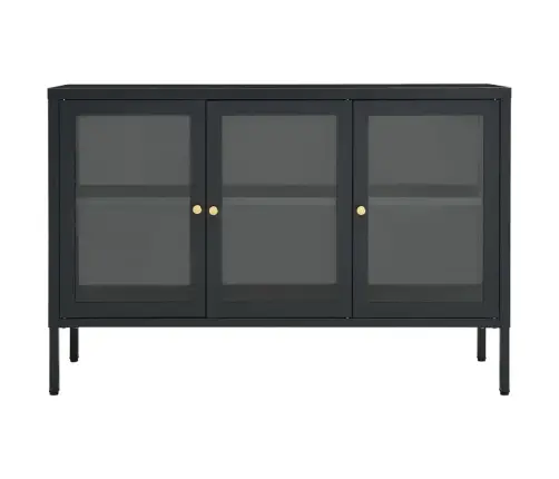 Kumode, Antracītpelēka, 105X35X70 Cm, Tērauds Un Stikls Vidaxl