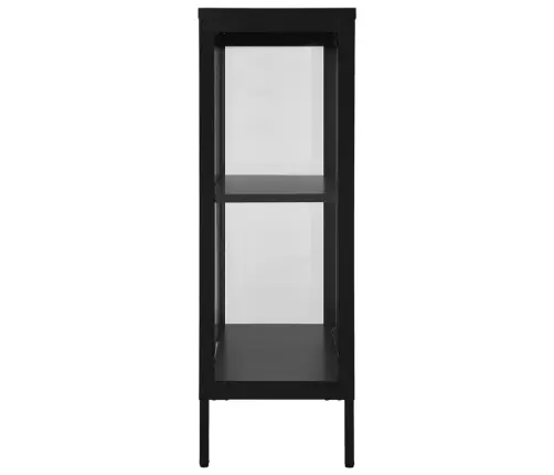 Kumode, Melna, 75X35X105 Cm, Tērauds Un Stikls Vidaxl