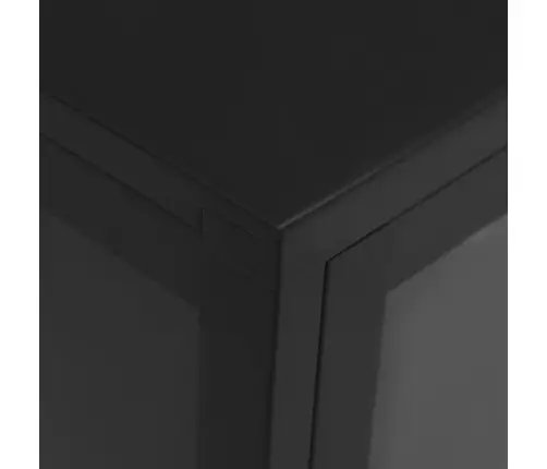 Kumode, Melna, 75X35X105 Cm, Tērauds Un Stikls Vidaxl