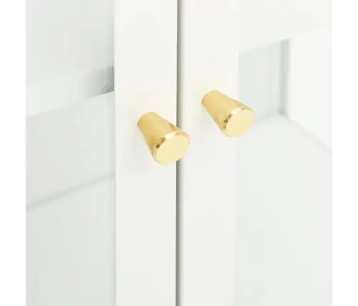 Kumode, Balta, 75X35X105 Cm, Tērauds Un Stikls Vidaxl