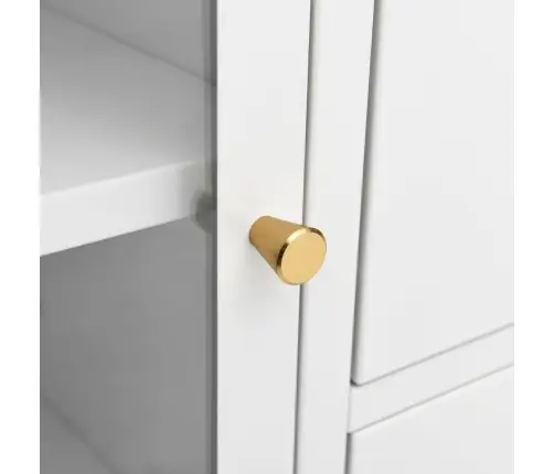 Kumode, Balta, 75X35X70 Cm, Tērauds Un Rūdīts Stikls Vidaxl