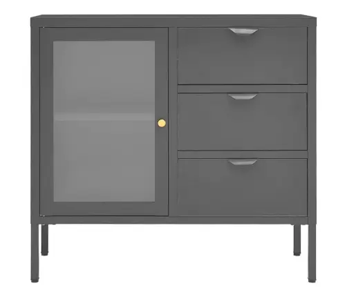 Šoninė Spintelė, Antracito, 75X35X70cm Plienas Ir Stiklas