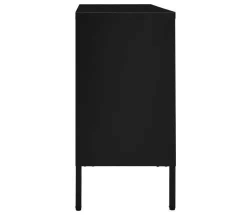 Kumode, Melna, 105X35X70 Cm, Tērauds Un Rūdīts Stikls Vidaxl Kumode, Melna, 105X35X70 Cm, Tērauds Un Rūdīts Stikls Vidaxl
