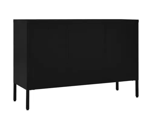 Kumode, Melna, 105X35X70 Cm, Tērauds Un Rūdīts Stikls Vidaxl Kumode, Melna, 105X35X70 Cm, Tērauds Un Rūdīts Stikls Vidaxl