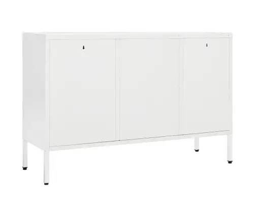 Kumode, Balta, 105X35X70 Cm, Tērauds Un Rūdīts Stikls Vidaxl