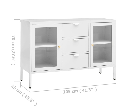 Puhvetkapp, Valge, 105 X 35 X 70 cm Teras Ja Klaas