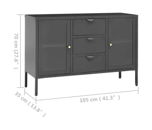 Puhvetkapp, Antratsiit, 105 X 35 X 70 cm Teras Ja Klaas