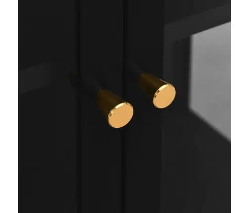 Vitrininė Spintelė, Juoda, 90X40X180cm Plienas Ir Stiklas