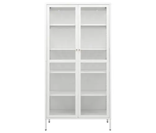 Vitrininė Spintelė, Balta, 90X40X180cm Plienas Ir Stiklas