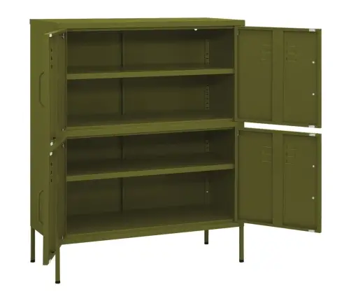 Skapītis, 80X35X101,5 Cm, Tērauds, Olīvu Zaļš Vidaxl