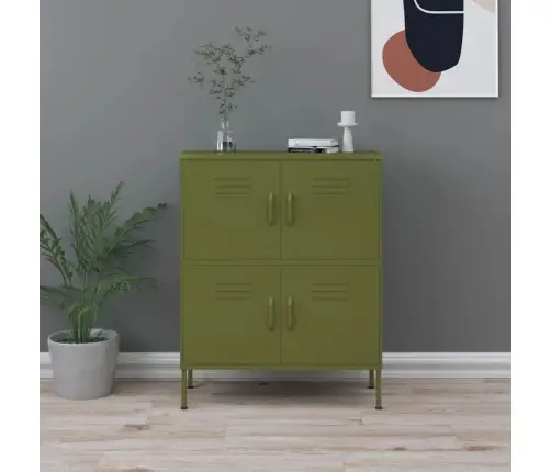Skapītis, 80X35X101,5 Cm, Tērauds, Olīvu Zaļš Vidaxl