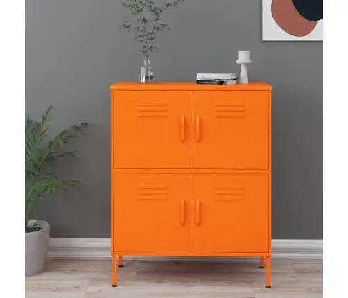 Skapītis, 80X35X101,5 Cm, Tērauds, Oranžs Vidaxl