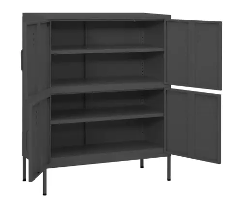 Skapītis, 80X35X101,5 Cm, Tērauds, Antracītpelēks Vidaxl