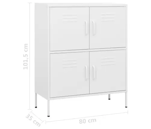Sandėliavimo Spintelė, Baltos Spalvos, 80X35X101,5cm Plienas