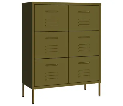 Kummut, Oliivroheline, 80 X 35 X 101,5 cm Teras