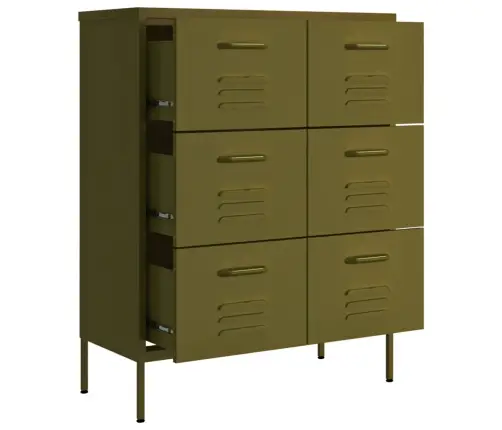 Kummut, Oliivroheline, 80 X 35 X 101,5 cm Teras