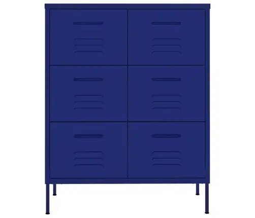 Spintelė Su Stalčiais, Tamsiai Mėlyna, 80X35X101,5cm Plienas