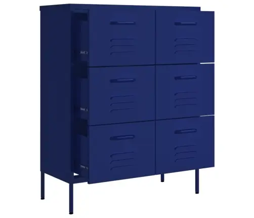 Spintelė Su Stalčiais, Tamsiai Mėlyna, 80X35X101,5cm Plienas