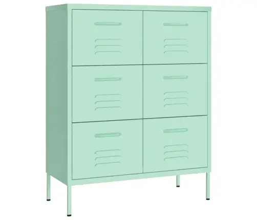 Atvilktņu Skapītis, 80X35X101,5 Cm, Tērauds, Piparmētru Zaļš Vidaxl