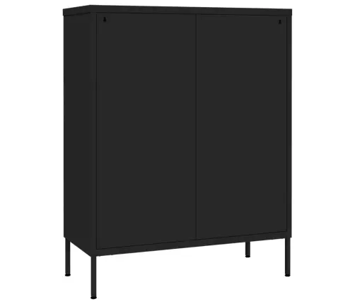 Atvilktņu Skapītis, 80X35X101,5 Cm, Tērauds, Melns Vidaxl