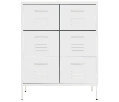 Atvilktņu Skapītis, 80X35X101,5 Cm, Tērauds, Balts Vidaxl