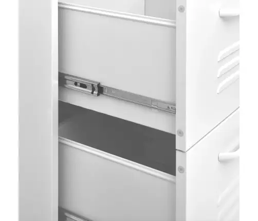 Atvilktņu Skapītis, 80X35X101,5 Cm, Tērauds, Balts Vidaxl