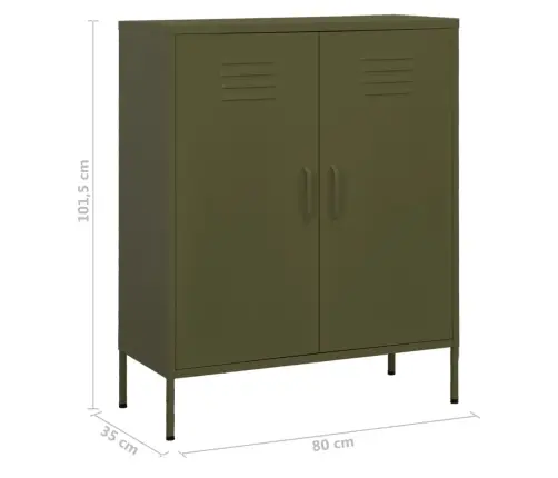 Skapītis, 80X35X101,5 Cm, Tērauds, Olīvu Zaļš Vidaxl