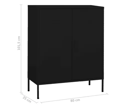 Skapītis, 80X35X101,5 Cm, Tērauds, Melns Vidaxl