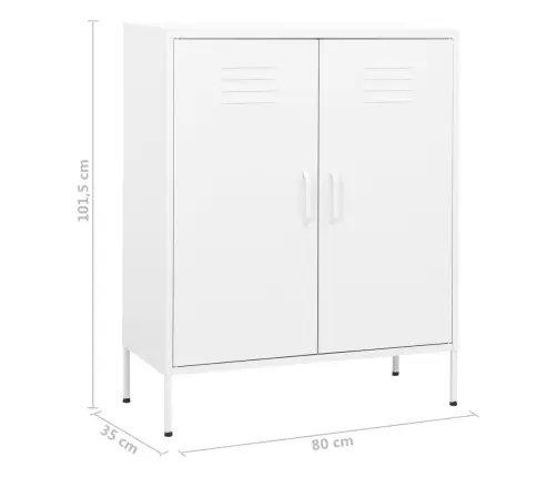 Skapītis, 80X35X101,5 Cm, Tērauds, Balts Vidaxl