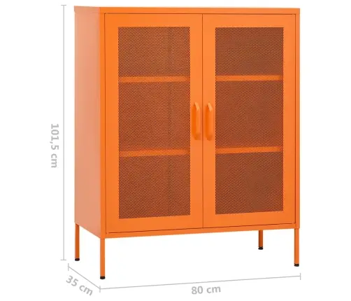 Skapītis, 80X35X101,5 Cm, Tērauds, Oranžs Vidaxl