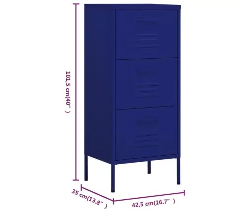 Skapītis, 42,5X35X101,5 Cm, Tērauds, Tumši Zils Vidaxl