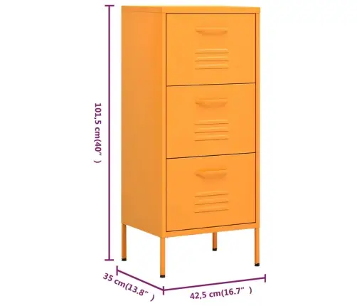 Hoiukapp, Sinepikollane, 42,5 X 35 X 101,5 cm Teras