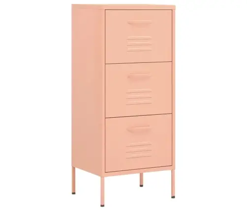 Skapītis, 42,5X35X101,5 Cm, Tērauds, Rozā Vidaxl