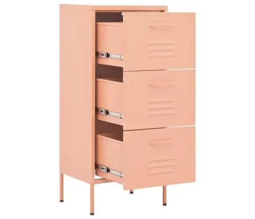 Skapītis, 42,5X35X101,5 Cm, Tērauds, Rozā Vidaxl