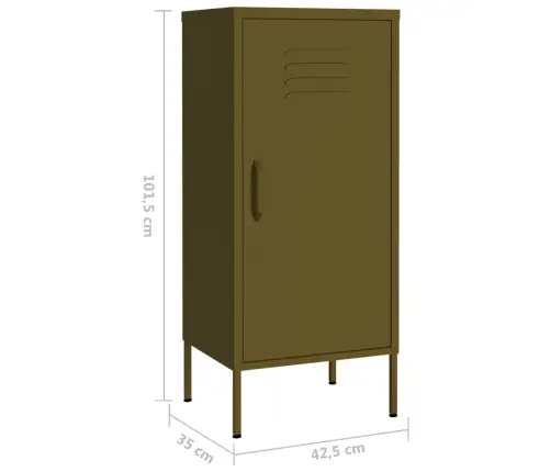 Skapītis, 42,5X35X101,5 Cm, Tērauds, Olīvu Zaļš Vidaxl