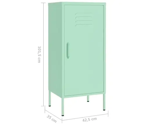 Skapītis, 42,5X35X101,5 Cm, Tērauds, Piparmētru Zaļš Vidaxl