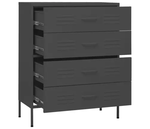 Skapītis Ar Atvilktnēm, 80X35X101,5 Cm, Tērauds, Antracītpelēks Vidaxl