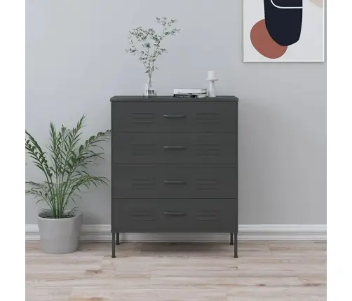 Skapītis Ar Atvilktnēm, 80X35X101,5 Cm, Tērauds, Antracītpelēks Vidaxl