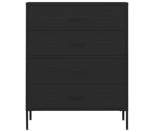 Skapītis Ar Atvilktnēm, 80X35X101,5 Cm, Tērauds, Melns Vidaxl