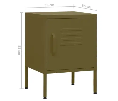 Naktinis Staliukas, Alyvuogių Žalias, 35X35X51cm Plienas