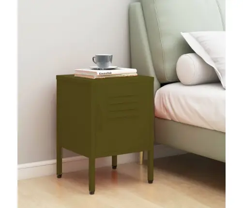 Naktinis Staliukas, Alyvuogių Žalias, 35X35X51cm Plienas