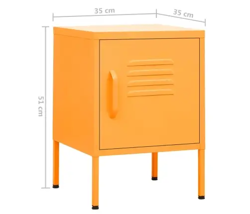 Naktinis Staliukas, Garstyčių Geltona, 35X35X51cm Plienas