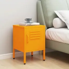 Naktsskapītis, 35X35X51 Cm, Tērauds, Sinepju Dzeltens Vidaxl