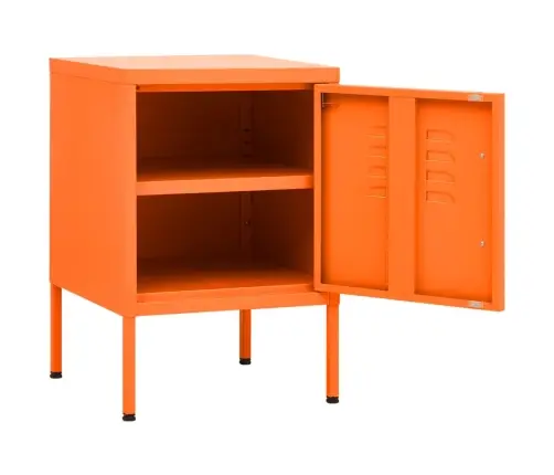 Naktsskapītis, 35X35X51 Cm, Tērauds, Oranžs Vidaxl