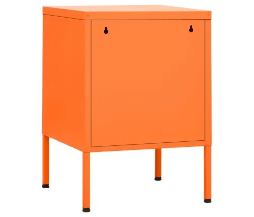 Naktsskapītis, 35X35X51 Cm, Tērauds, Oranžs Vidaxl
